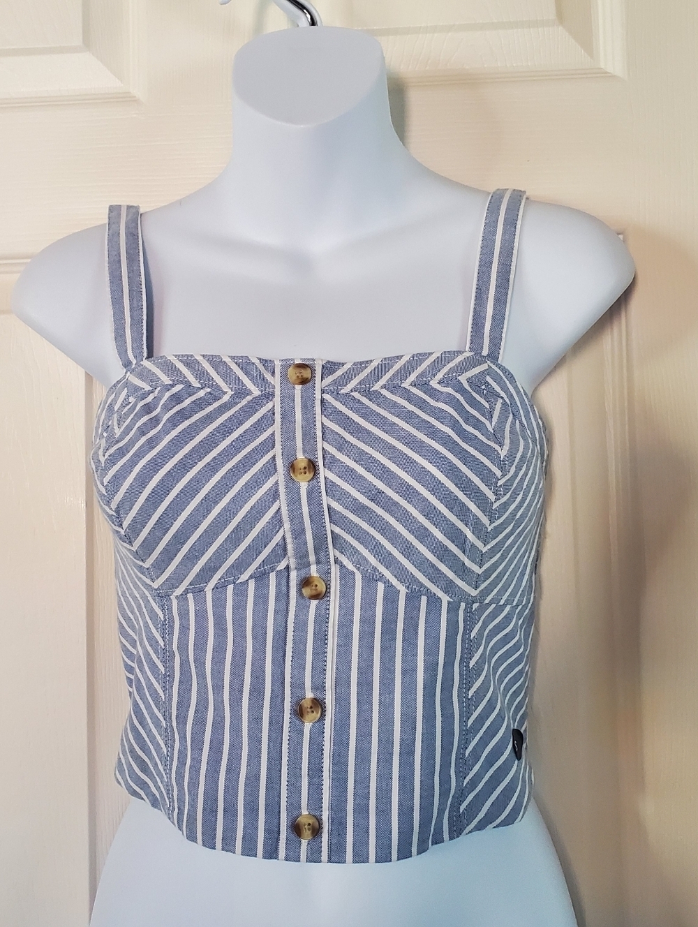 Striped Corset Style Tank Top Fitted Y2K Sleeveless Preppy Festival Summer Small